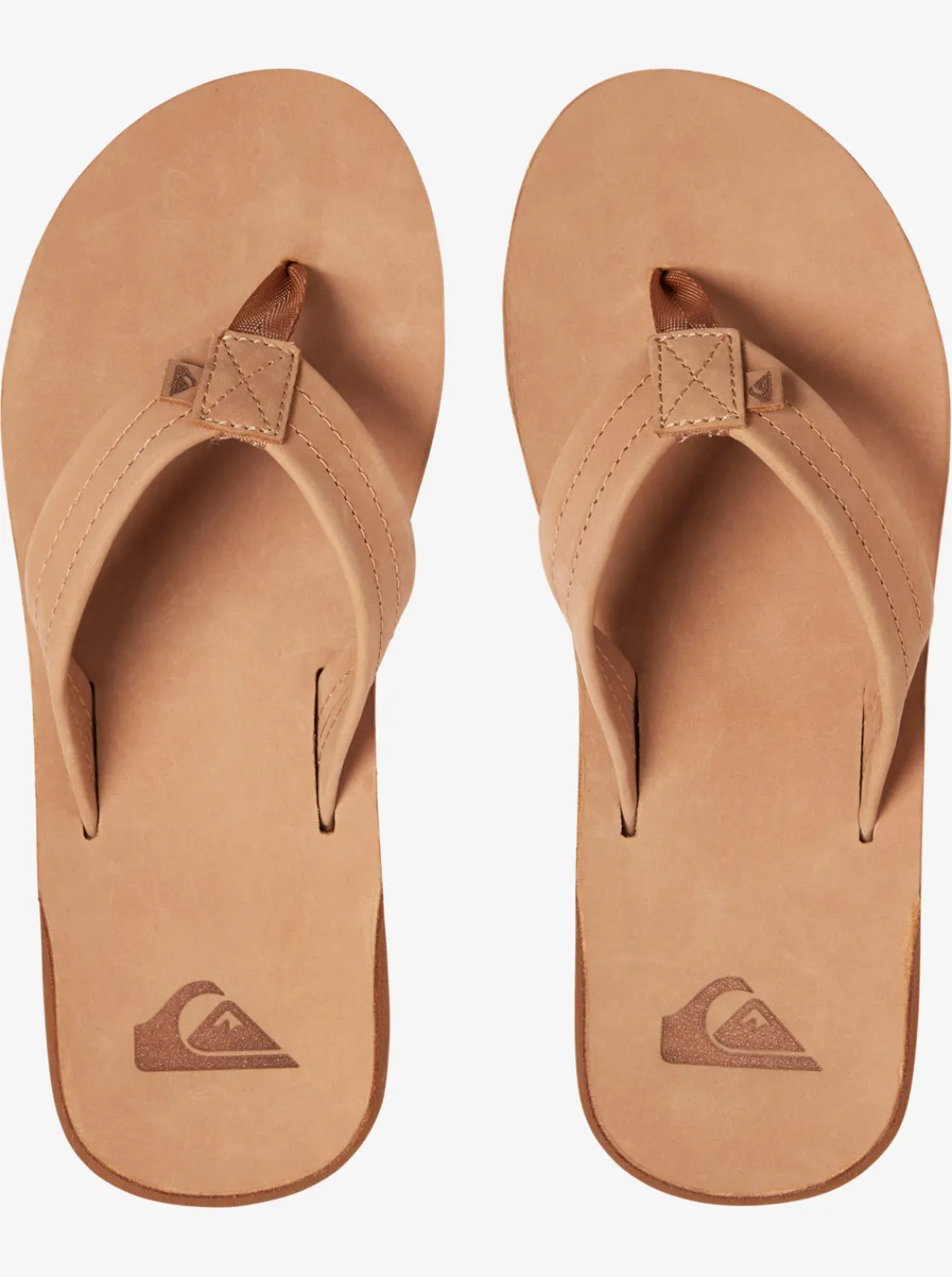 Quiksilver Erreka Leather Sandals Tan - Solid Cheap