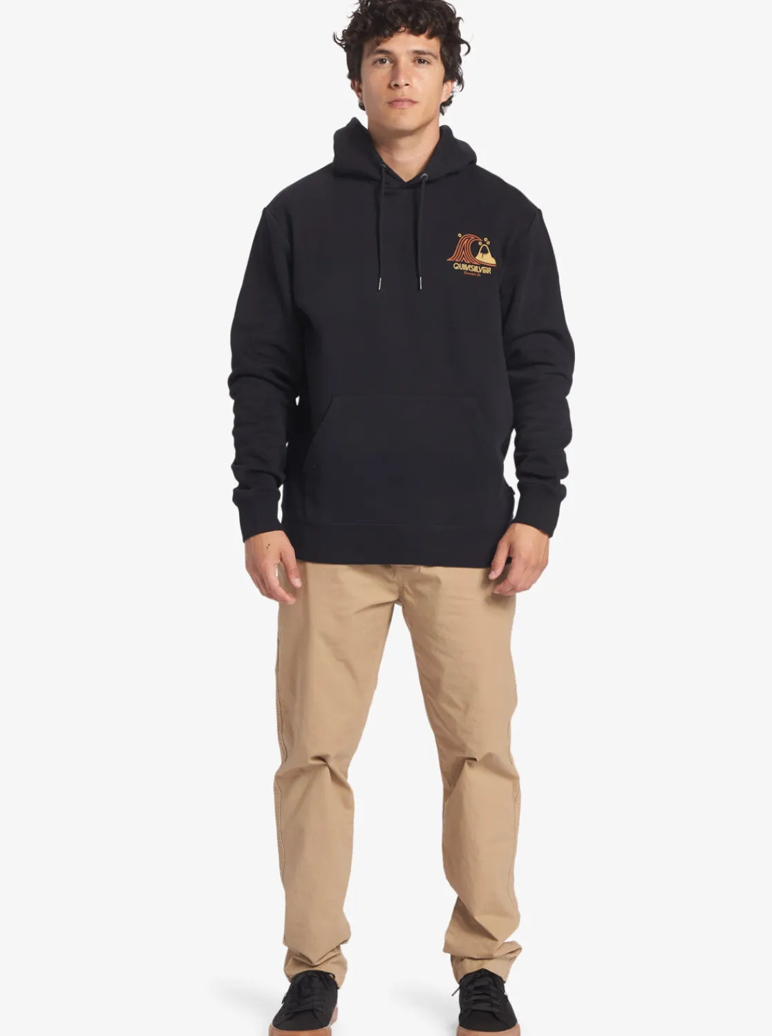 Quiksilver Generator Pullover Fleece Crew Neck Sweatshirt Black New