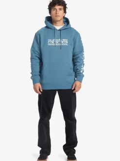 Quiksilver Generator Pullover Fleece Crew Neck Sweatshirt Aegean Blue Cheap