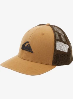 Quiksilver Grounder Trucker Hat Bone Brown Hot