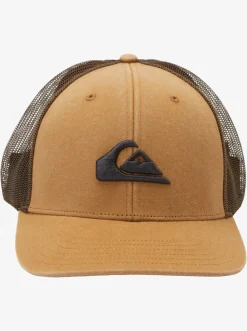Quiksilver Grounder Trucker Hat Bone Brown Hot