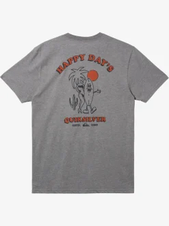 Quiksilver Happy Days Mod T-Shirt Medium Grey Heather Clearance
