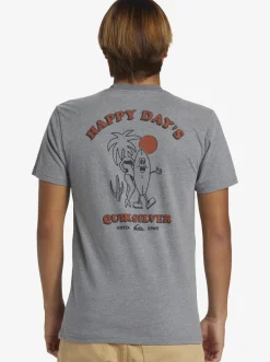 Quiksilver Happy Days Mod T-Shirt Medium Grey Heather Clearance
