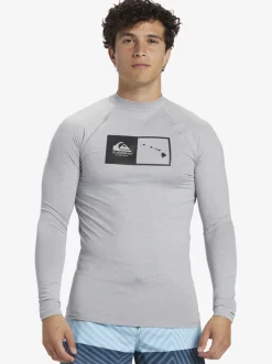 Quiksilver Hawaii Double Down Upf 50 Long Sleeve Surf Tee Sleet Heather Best