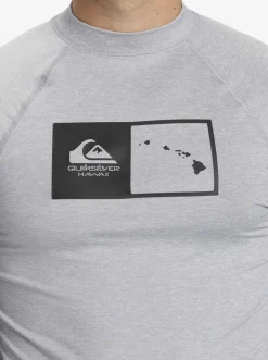 Quiksilver Hawaii Double Down Upf 50 Long Sleeve Surf Tee Sleet Heather Best