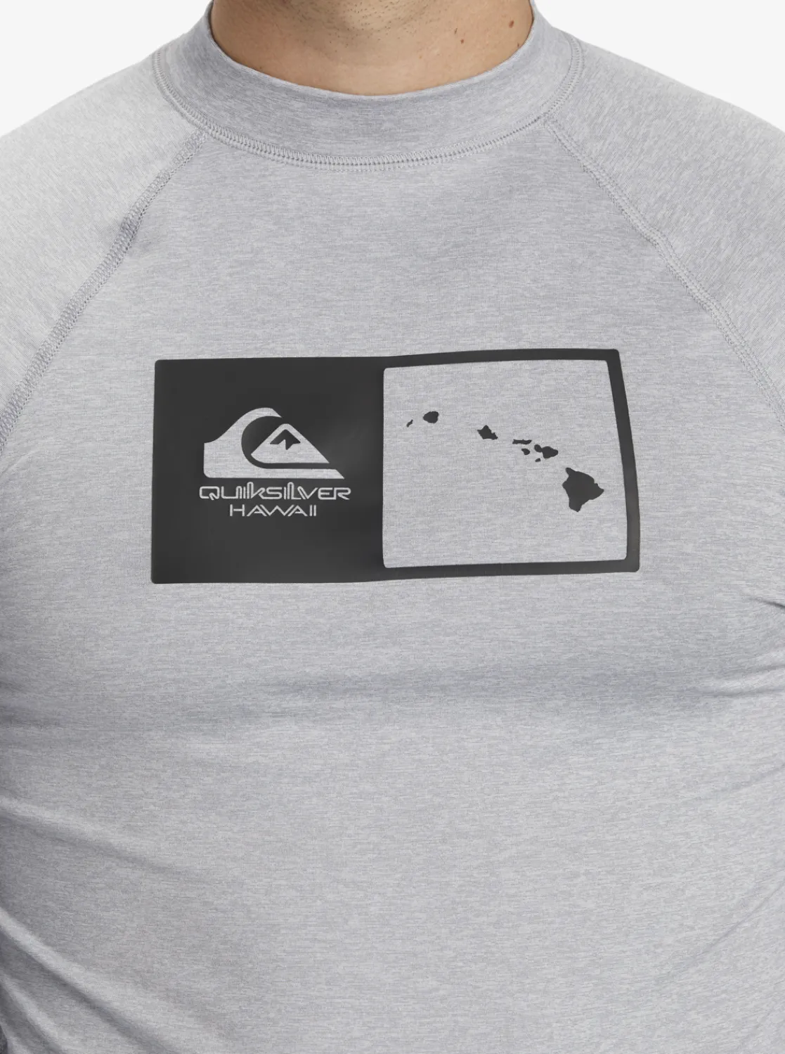 Quiksilver Hawaii Double Down Upf 50 Long Sleeve Surf Tee Sleet Heather Best