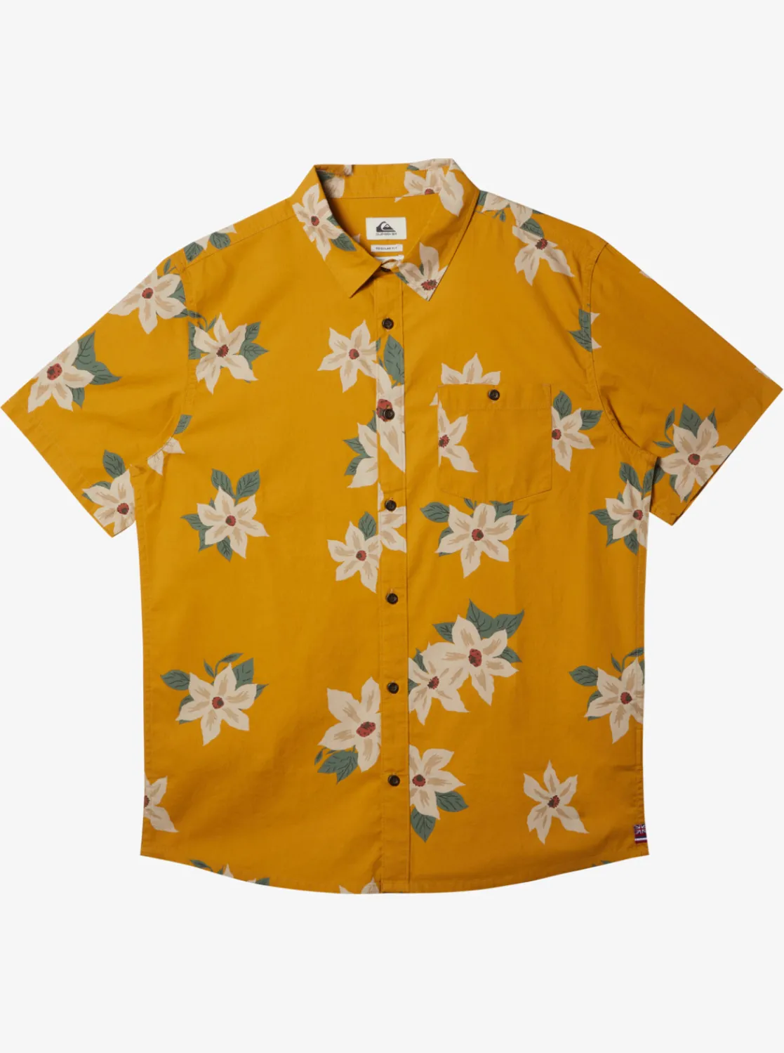 Quiksilver Hawaii Lei Day Woven Hawaiian Shirt Mustard Cheap