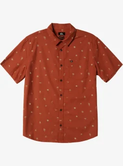 Quiksilver Heat Wave Short Sleeve Woven Shirt Baked Clay Heat Waves Cheap