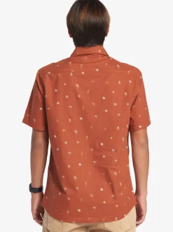 Quiksilver Heat Wave Short Sleeve Woven Shirt Baked Clay Heat Waves Cheap