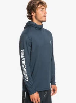 Quiksilver Heritage Upf 50 Long Sleeve Surf Tee Midnight Navy Heather Shop
