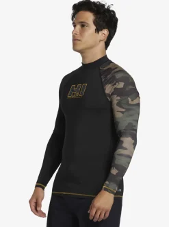 Quiksilver Hi Island Rush Long Sleeve Upf 50 Rashguard Black Fashion