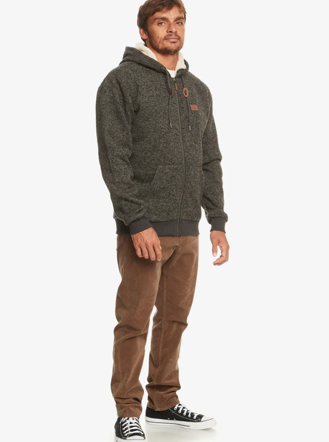 Quiksilver Keller Zip-Up Hoodie Dark Grey Heather Shop