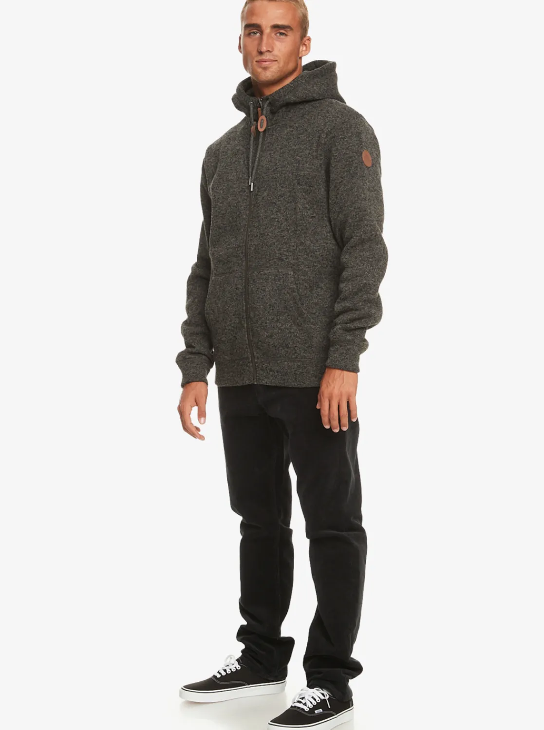 Quiksilver Keller Zip-Up Hoodie Dark Grey Heather Clearance