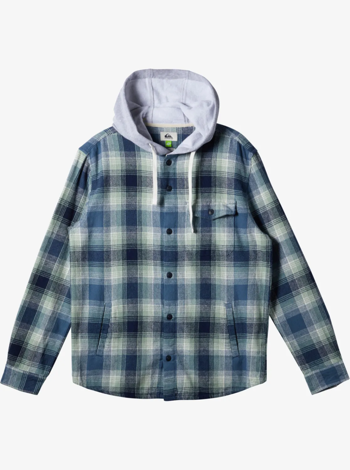 Quiksilver Kinloss Long Sleeve Hooded Shirt Iceberg Green Kinloss Sale