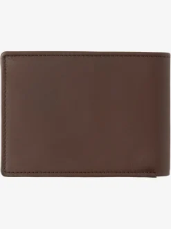 Quiksilver Mac Tri-Fold Leather Wallet Chocolate Brown Online