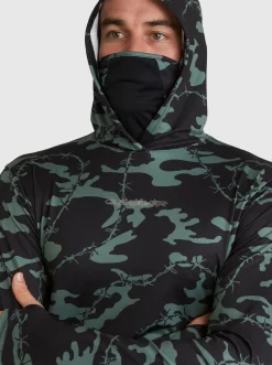 Quiksilver Mikey Hooded Long Sleeve Upf 50 Surf T-Shirt Black Store