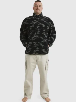 Quiksilver Mikey Zip Sherpa Half-Zip Fleece Black Mongrel Fashion