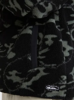 Quiksilver Mikey Zip Sherpa Half-Zip Fleece Black Mongrel Fashion