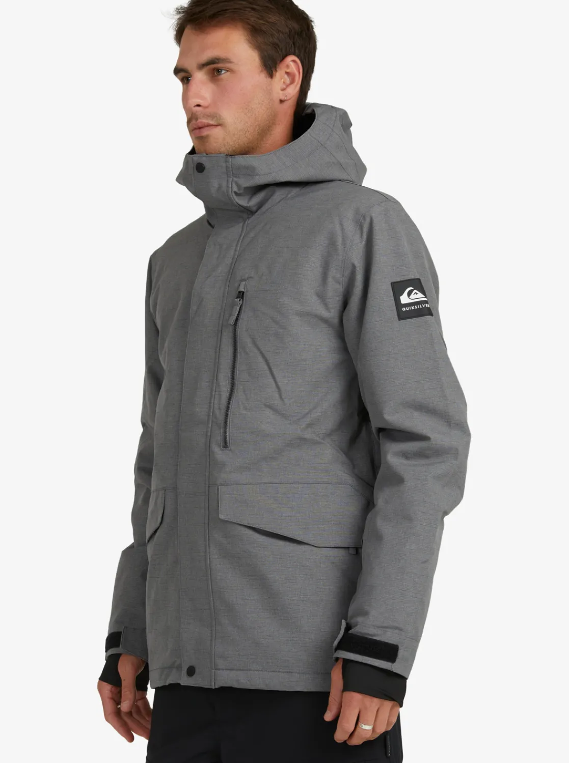 Quiksilver Mission Solid Insulated Snow Jacket Heather Grey Store