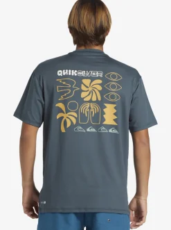 Quiksilver Mix Session Upf 50 Short Sleeve Surf Tee Dark Slate New
