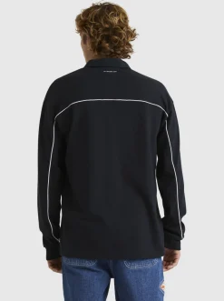 Quiksilver Modular Rugby Polo Knit Black Flash Sale