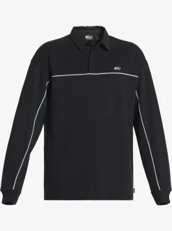 Quiksilver Modular Rugby Polo Knit Black Flash Sale