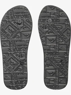 Quiksilver Molokai Flip-Flops Black/Black/White Cheap