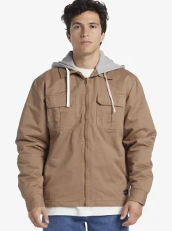 Quiksilver New Aitor Hooded Jacket Fossil Clearance