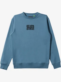 Quiksilver No Control Crew Fleece Crew Neck Sweatshirt Aegean Blue Sale