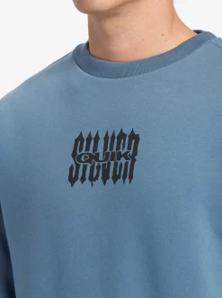 Quiksilver No Control Crew Fleece Crew Neck Sweatshirt Aegean Blue Sale