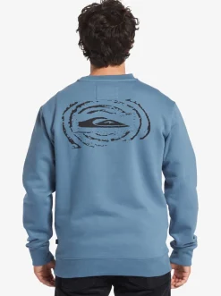 Quiksilver No Control Crew Fleece Crew Neck Sweatshirt Aegean Blue Sale
