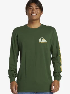Quiksilver Omni Logo Long Sleeve T-Shirt Greener Pastures Fashion