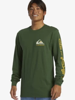 Quiksilver Omni Logo Long Sleeve T-Shirt Greener Pastures Fashion