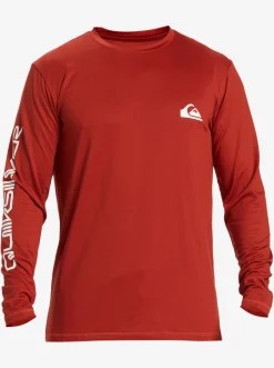 Quiksilver Omni Session Long Sleeve Upf 50 Surf T-Shirt Red Ochre Shop