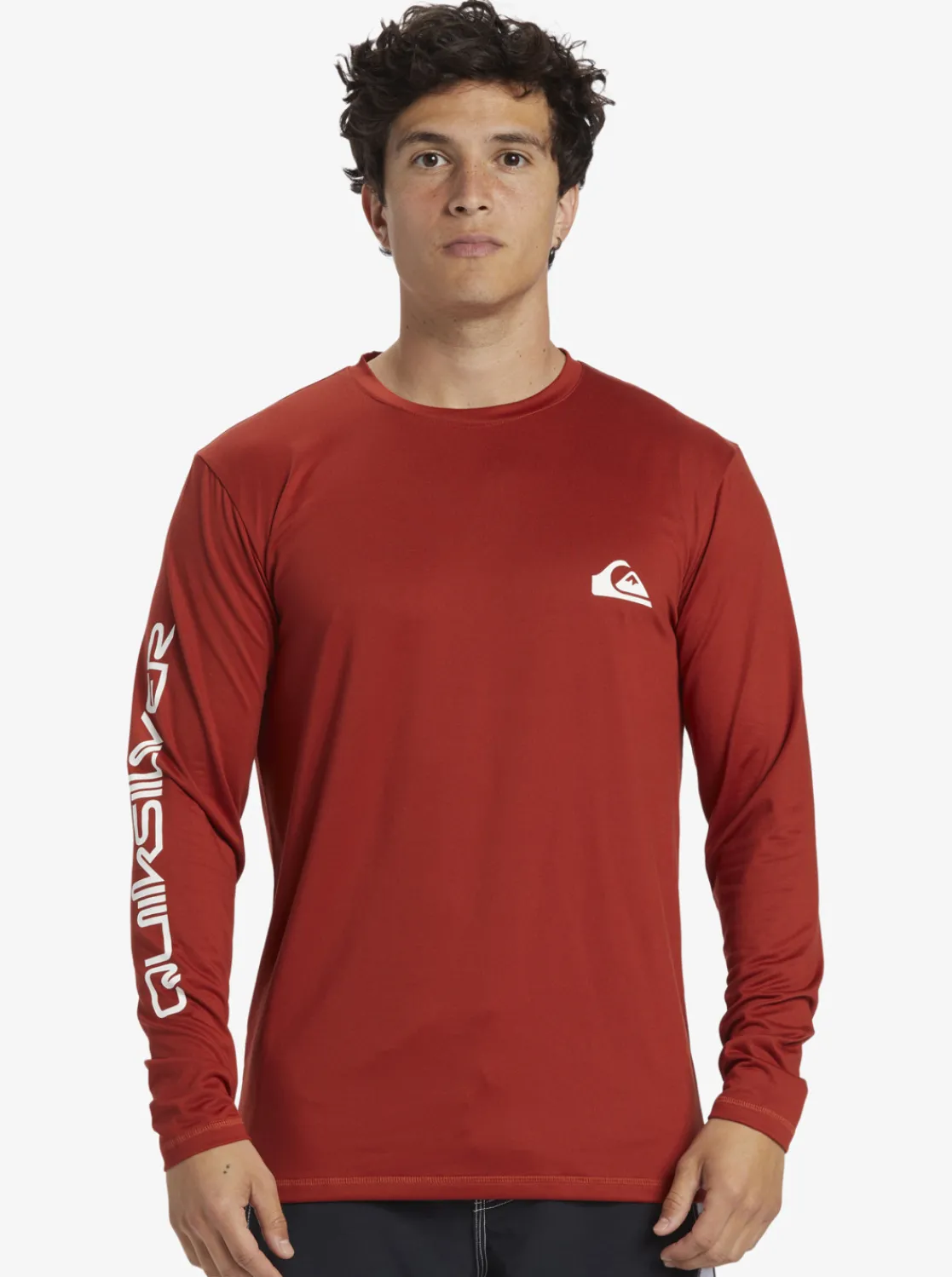 Quiksilver Omni Session Long Sleeve Upf 50 Surf T-Shirt Red Ochre Shop