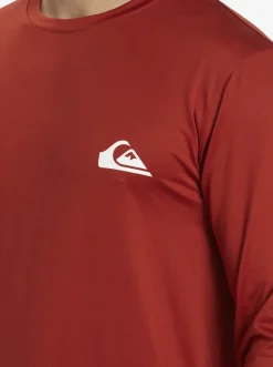 Quiksilver Omni Session Long Sleeve Upf 50 Surf T-Shirt Red Ochre Shop