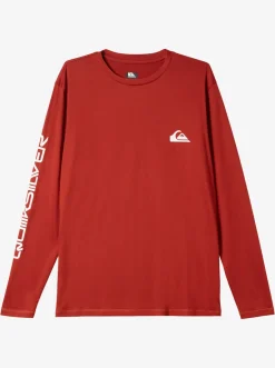 Quiksilver Omni Session Long Sleeve Upf 50 Surf T-Shirt Red Ochre Shop