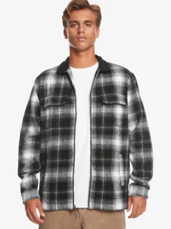 Quiksilver Quarrywood Flannel Long Sleeve Overshirt Black Quarrywood Cheap