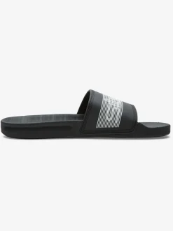 Quiksilver Rivi Wordmark Slides Black 3 Clearance