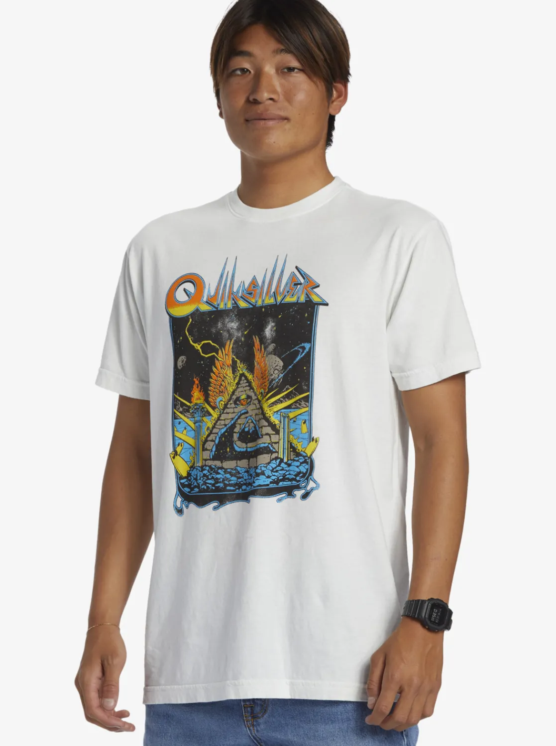 Quiksilver Rockin T-Shirt Antique White Flash Sale