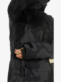 Quiksilver Sammy Carlson Stretch Quest Technical Snow Jacket Tie Dye True Black Outlet