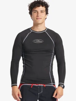 Quiksilver Saturn Protection Long Sleeve Upf 50 Rashguard For Men Black Fashion