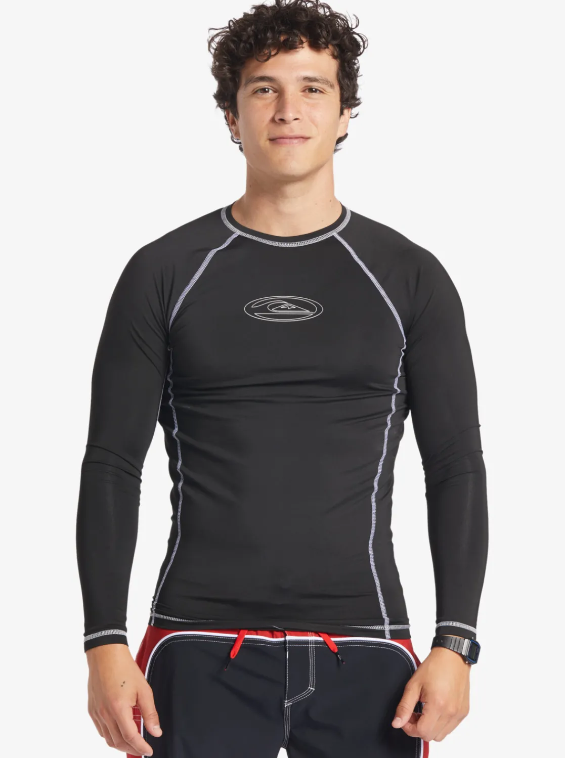 Quiksilver Saturn Protection Long Sleeve Upf 50 Rashguard For Men Black Fashion