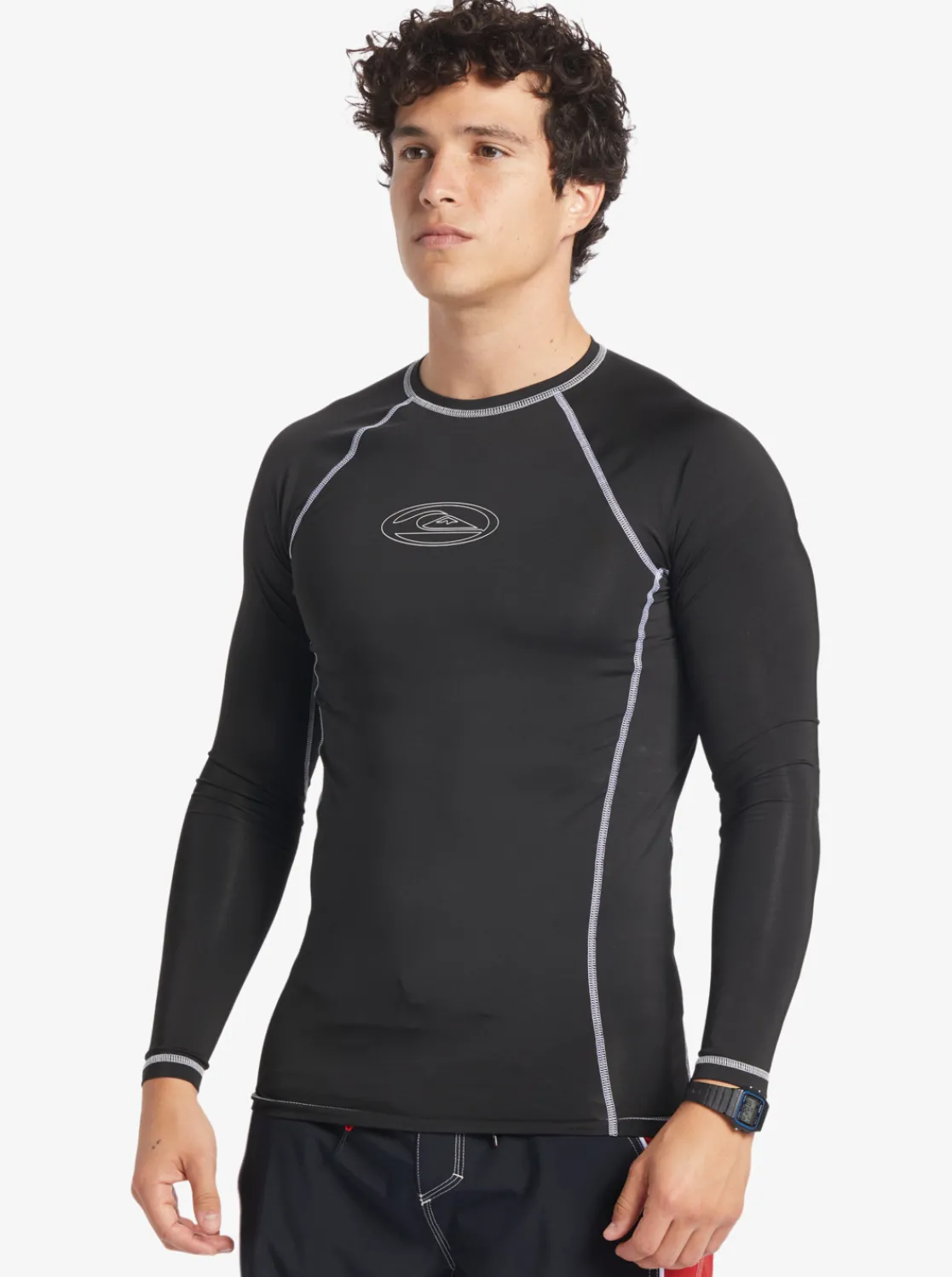 Quiksilver Saturn Protection Long Sleeve Upf 50 Rashguard For Men Black Fashion