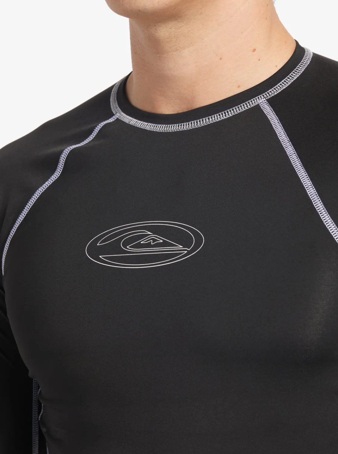 Quiksilver Saturn Protection Long Sleeve Upf 50 Rashguard For Men Black Fashion