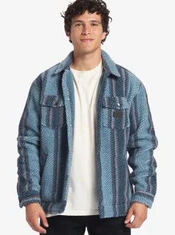 Quiksilver Sherpa Fleece Overshirt Aegean Blue Sherpa Shirt Sale