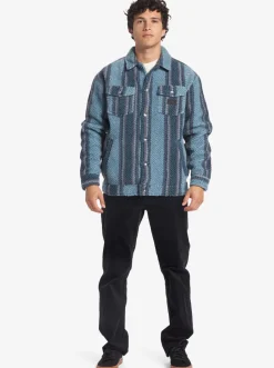 Quiksilver Sherpa Fleece Overshirt Aegean Blue Sherpa Shirt Sale