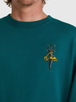 Quiksilver Sof Sweatshirt Smoke Pine New