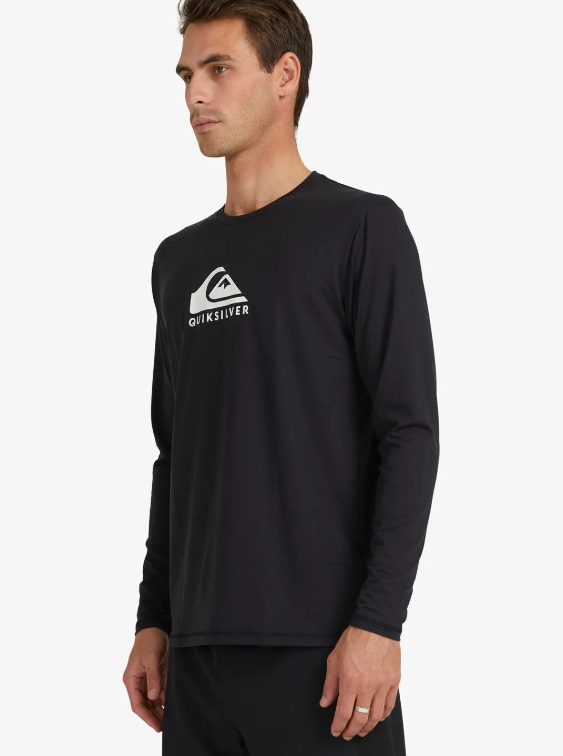 Quiksilver Solid Streak Long Sleeve Upf 50 Surf T-Shirt Black Hot