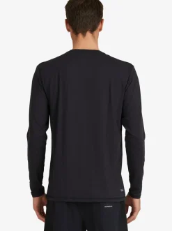 Quiksilver Solid Streak Long Sleeve Upf 50 Surf T-Shirt Black Hot